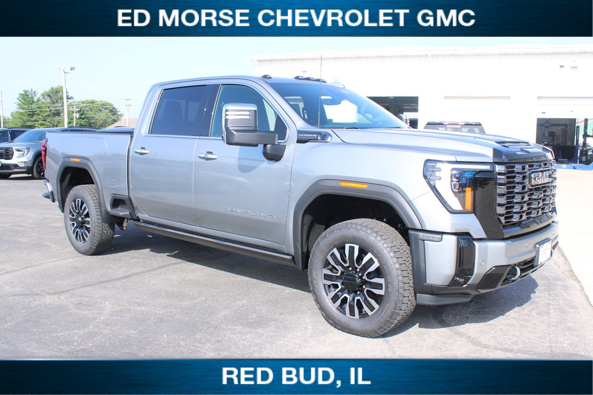 2026 GMC Sierra 3500 HD Denali Ultimate in Sterling Metallic — front three-quarter view