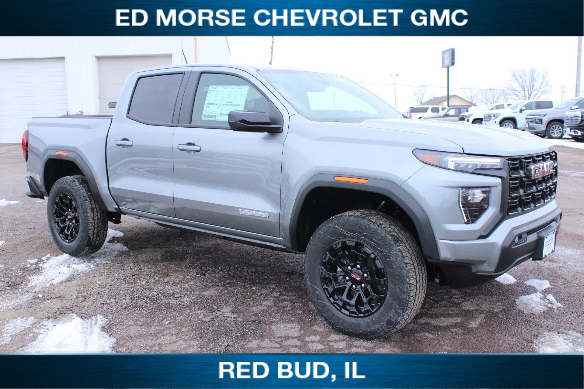 2026 GMC Canyon Elevation in Sterling Metallic — front three-quarter view