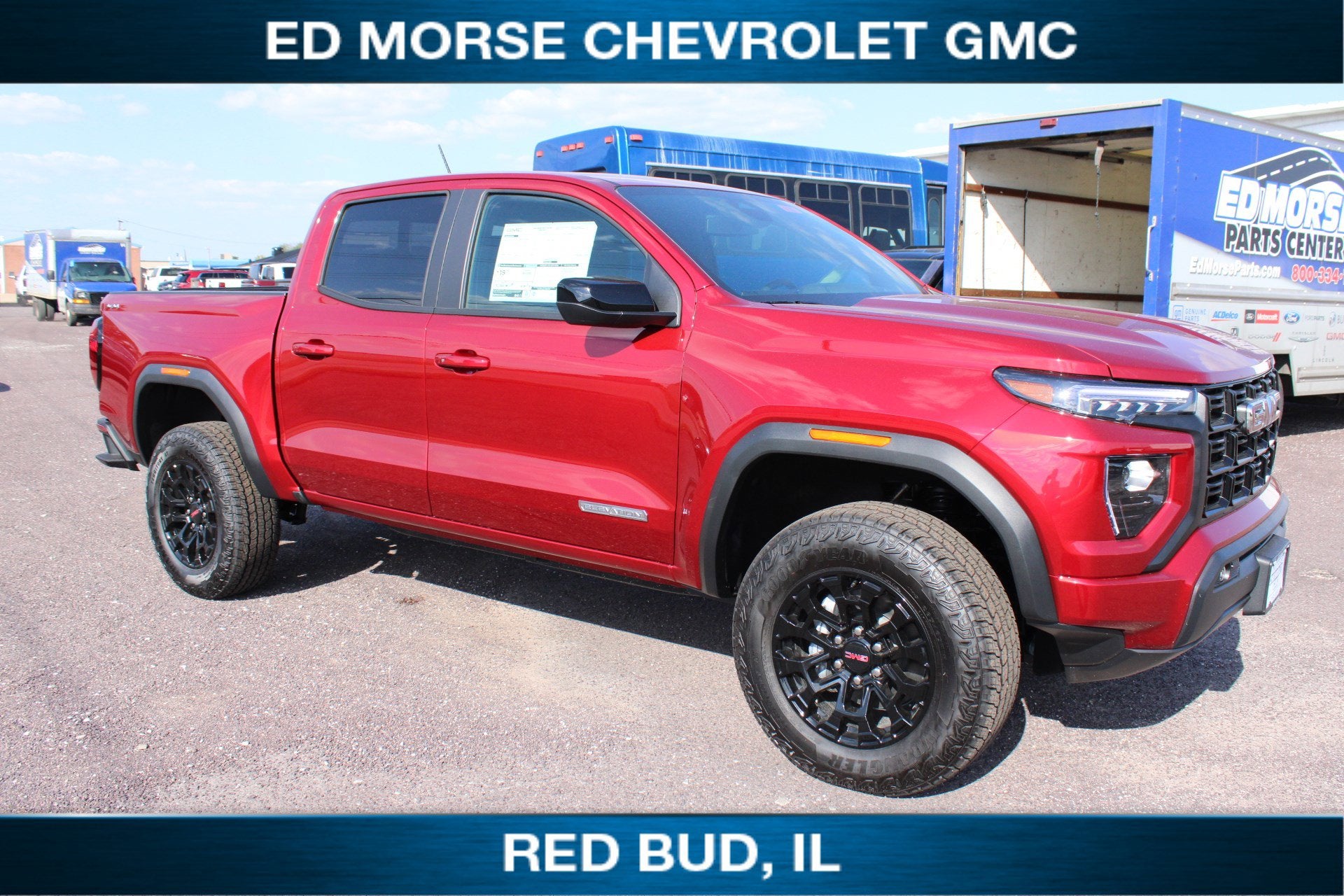 2026 GMC Canyon Elevation in Volcanic Red Tintcoat — front three-quarter view